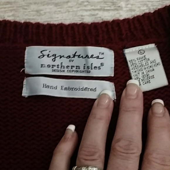 VTG Hunt Print Hand Embroidered Knit Vest L - Picture 3 of 8